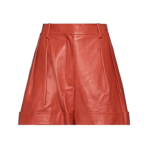 NWT $2590 VALENTINO GARAVANI Rouge Absolute red leather shorts Sz 40 - Picture 2 of 16